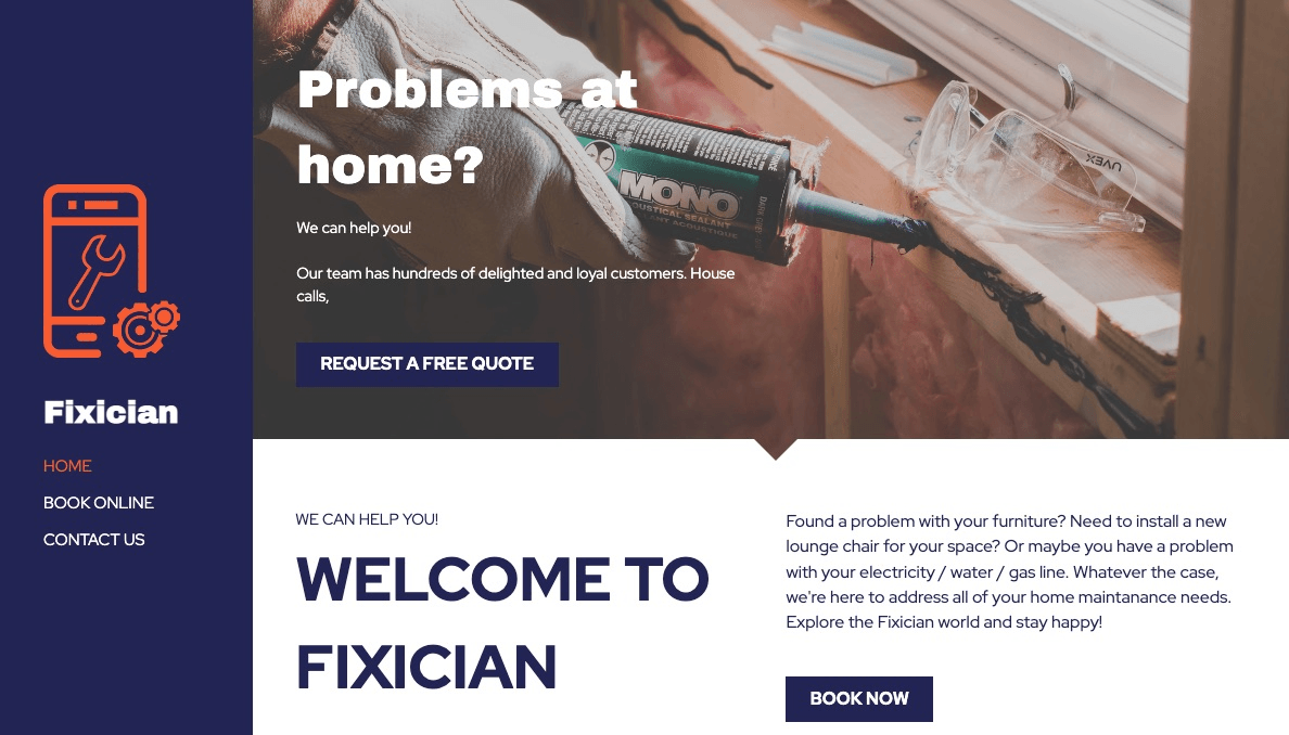 null Fixician Template Featuring A Vertical Navigation Menu